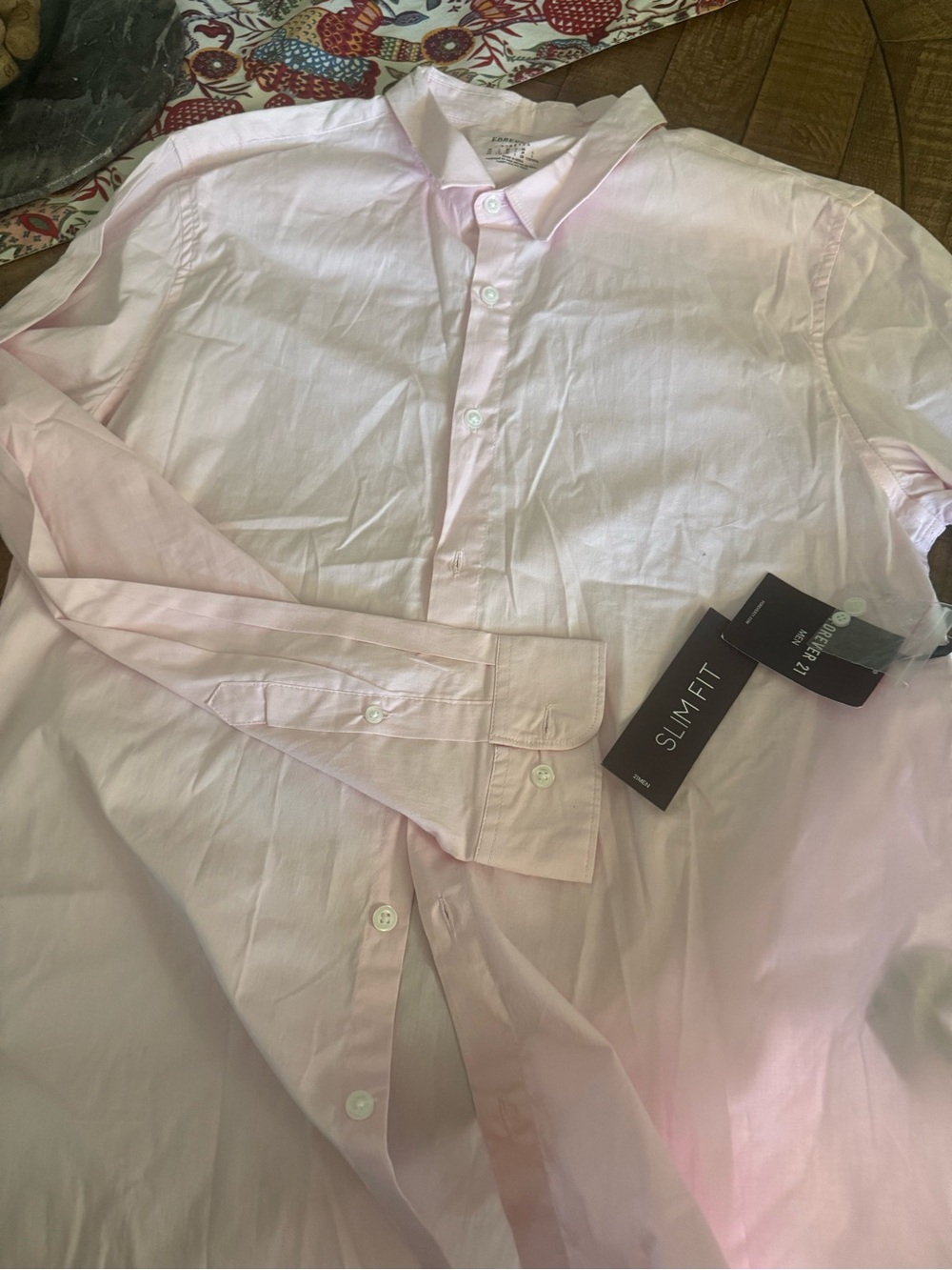 Forever 21 Slim Fit Light Pink Men’s Dress Shirt